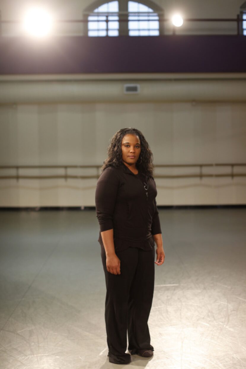 Booker T. Washington High School teacher Bridget L. Moore poses for a portrait at the Dallas...