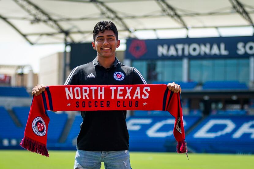 Imanol Almaguer of the FC Dallas U19 Academy side signs with North Texas SC. (8/7/19)