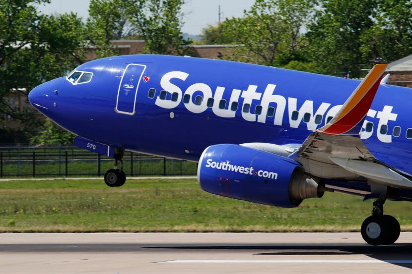  A Southwest Airlines jet takes off at Dallas Love Field on Monday, April 4, 2016. (David...