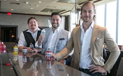 Milano, Halbert and Gill of bottled cocktail producer On The Rocks, in a 2016 photo.