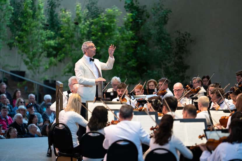 Music director Fabio Luisi conducts the Dallas Symphony Orchestra at the 2022 Bravo! Vail...