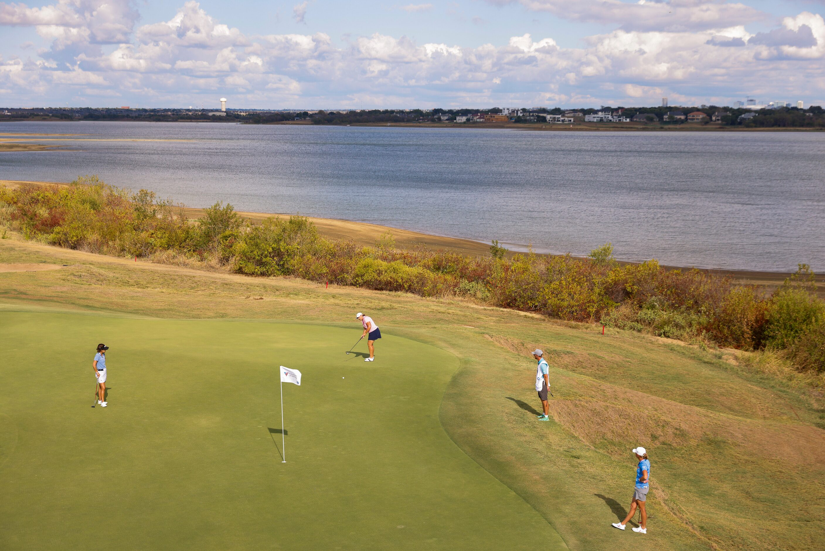 Angela Stanford of the United States putts on green during the first round of The Ascendant...