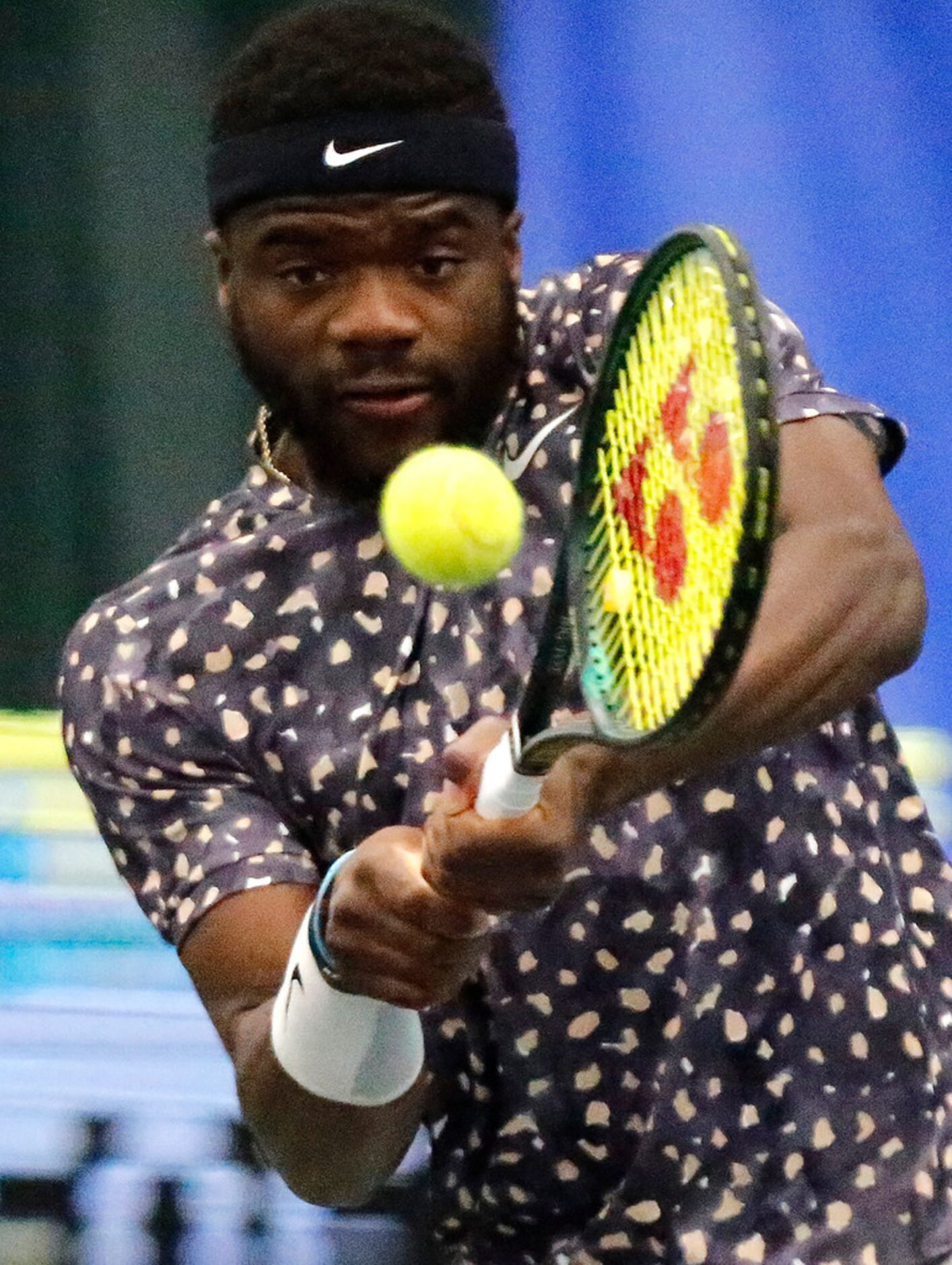 Frances Tiafoe played Denis Kudla in a match during the RBC Tennis Championships of Dallas...