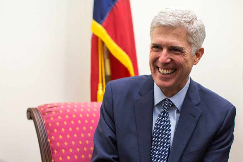 Judge Neil Gorsuch, the Supreme Court nominee, during a meeting with Sen. Ted Cruz (R-Texas)...