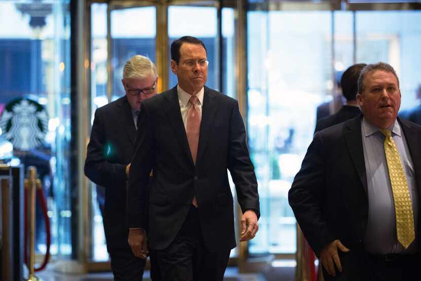 AT&T CEO Randall Stephenson (left) went to Trump Tower in New York for a meeting with the...