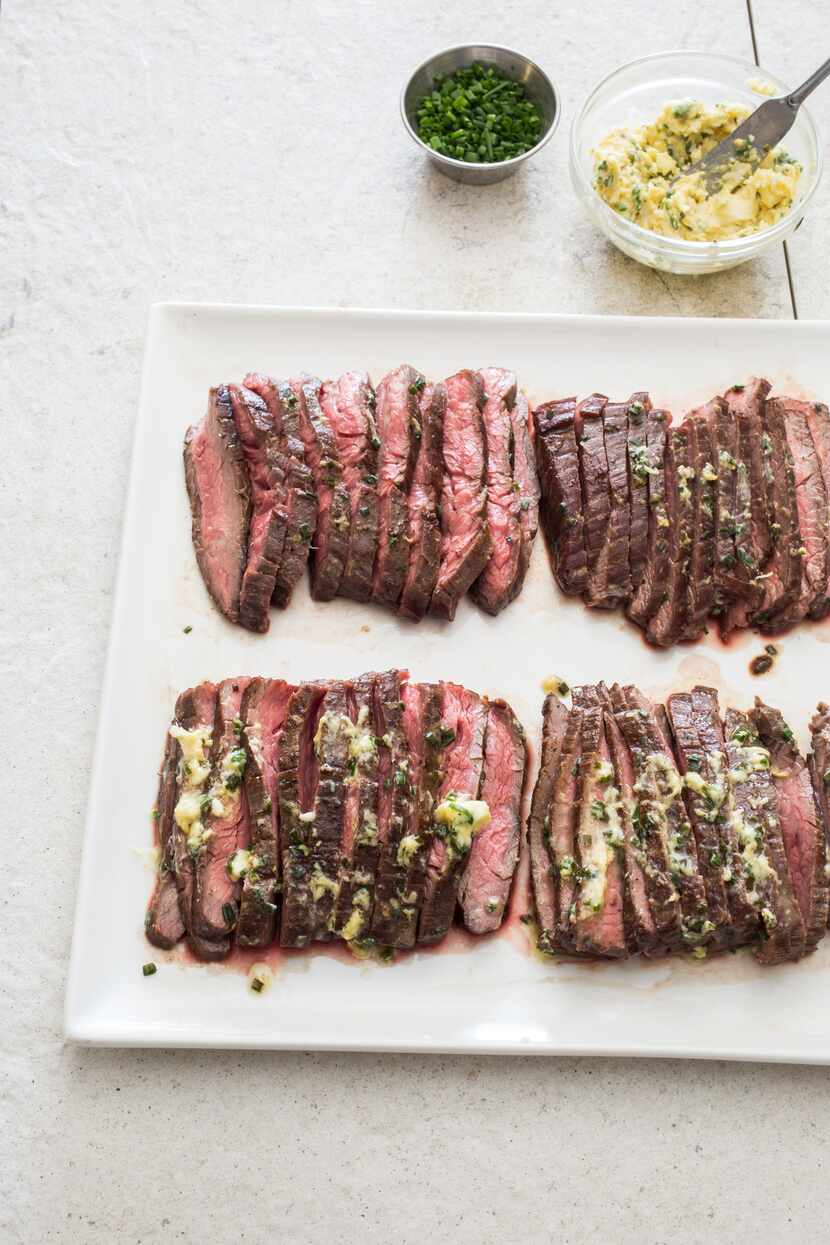 Pan-Seared Flank Steak with Mustard-Chive Butter from America's Test Kitchen. (America's...
