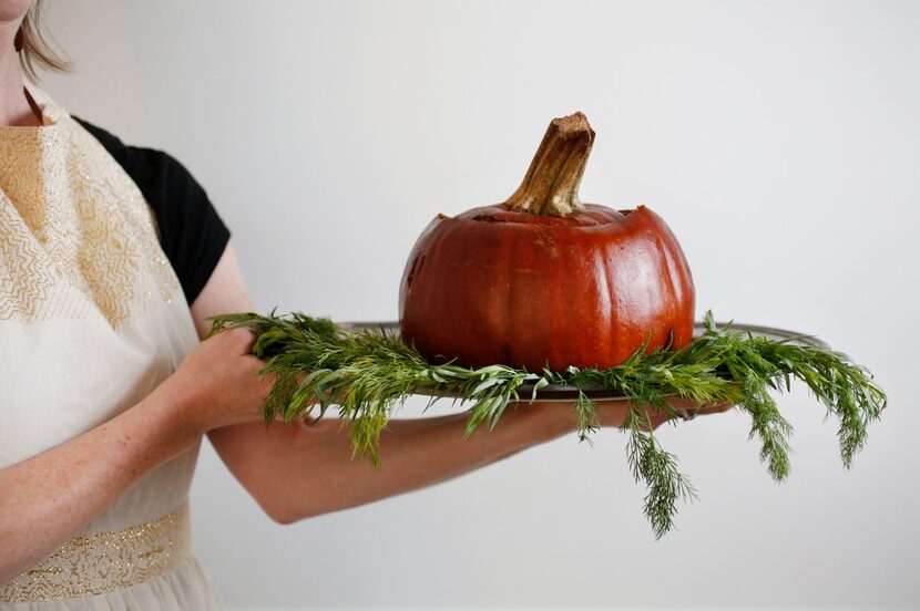 Baked Brisket and Rice Stuffed Pumpkin