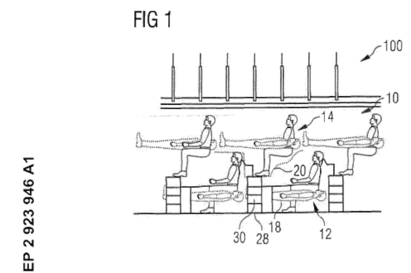  This is a diagram of Airbus' proposed stacked seating from its European patent application....