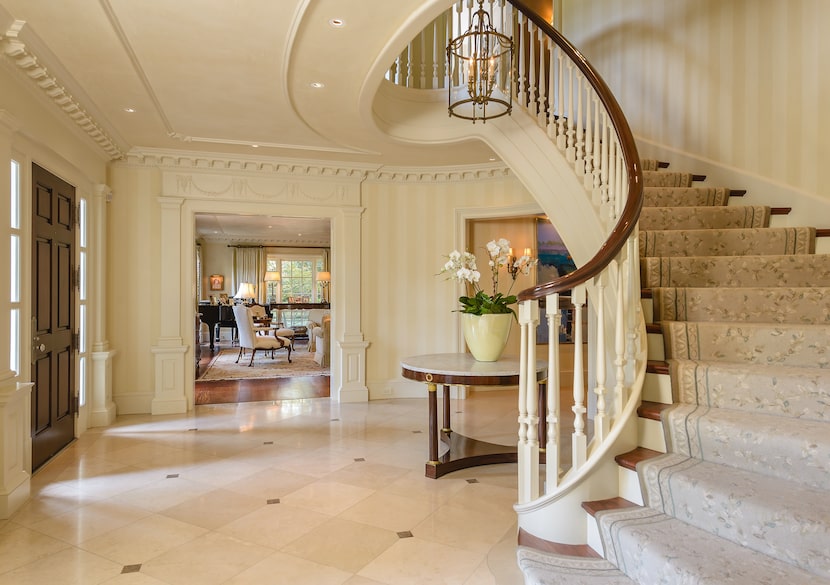 The foyer of the Park Lane home once used to shoot interior scenes of Southfork for the TV...