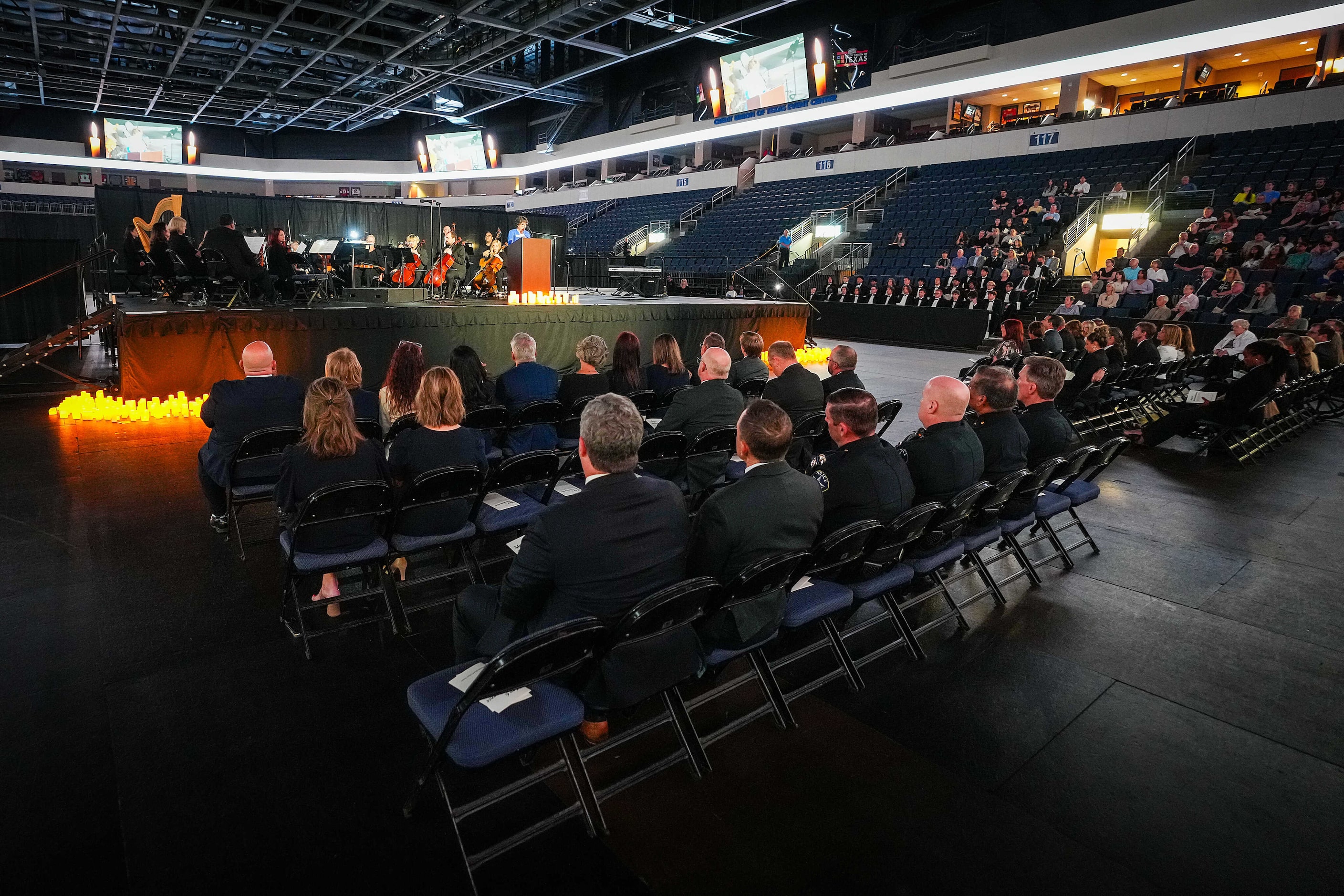 Rev. Mary Beth Hardesty-Crouch of First United Methodist Allen delivers an interfaith...