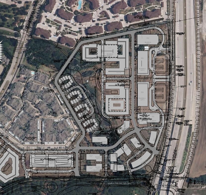  Site plans filed with the City of Frisco show almost 20 buildings in the Gate project.