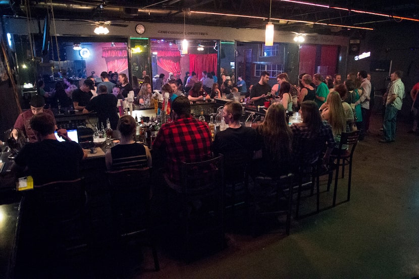 Patrons sit at the bar at Mable Peabody's Sunday evening. Sunday, September 3, 2017, Mable...