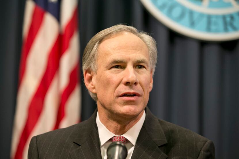  Texas Gov. Greg Abbott talks about President Obama's immigration executive order at a news...