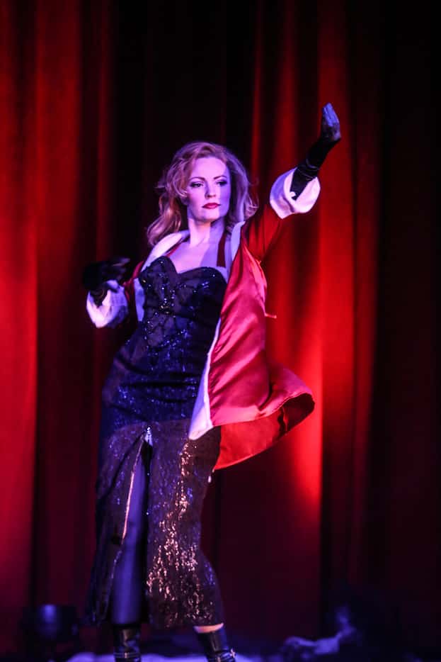A dancer performs in Festivus Follies at Viva's Lounge in Dallas, Dec. 5, 2015.