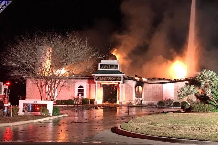 A fire tore through the Islamic Center of Victoria, a mosque, early Jan. 28, 2017. ORG XMIT:...