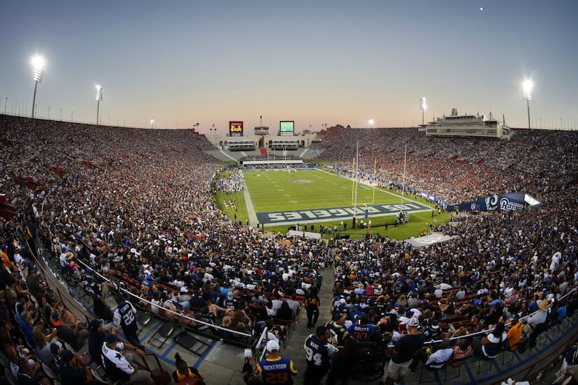 FILE - Los Angeles Memorial Coliseum was filled for the first NFL game in over 20 years when...