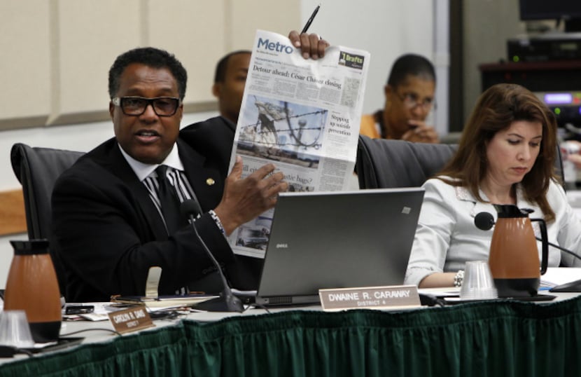 Dallas City Council member Dwaine Caraway discussed his proposal to ban disposable bags at...