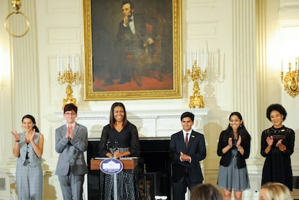  First lady Michelle Obama hosts a poetry reading in honor of the 2016 National Student...