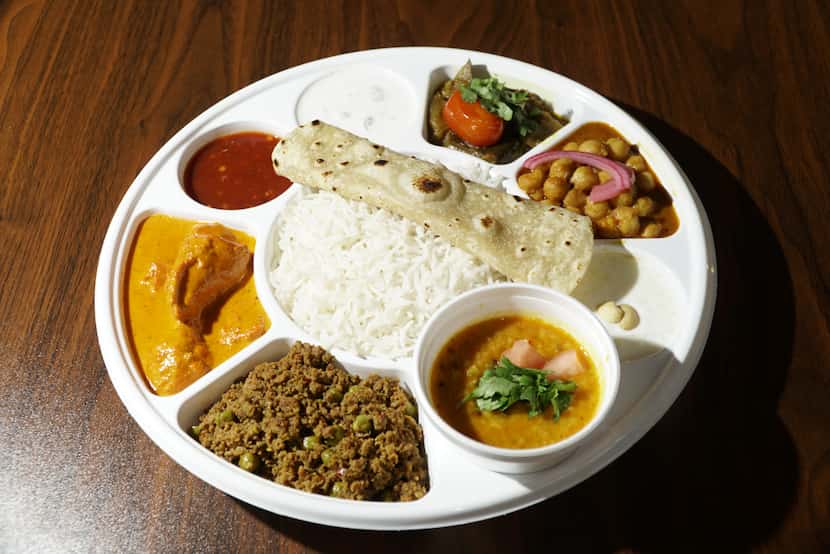 Meat Thali dish at 8 Cloves in Dallas