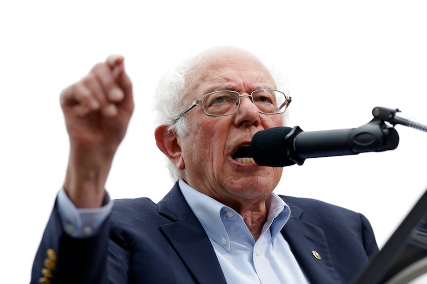 Democratic presidential candidate and Vermont Sen. Bernie Sanders speaks at a campaign event...