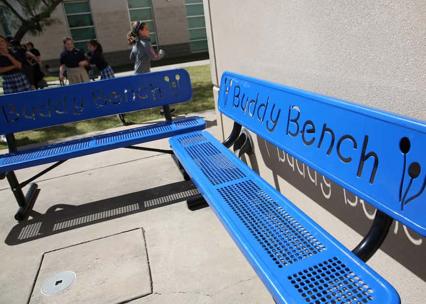 The first Buddy Bench was installed at an elementary school in Pennsylvania, and the idea...