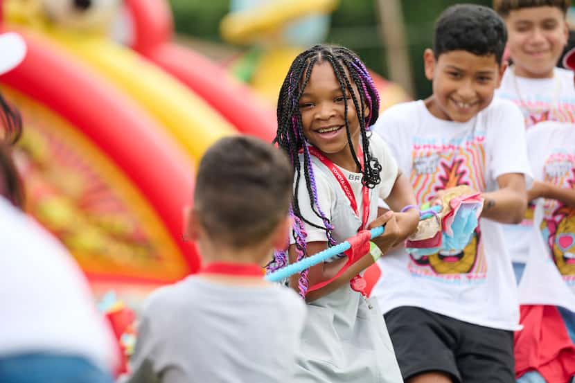 Children participate in an outdoor game at the Metropolitan Dallas United Way's 2023 Summer...