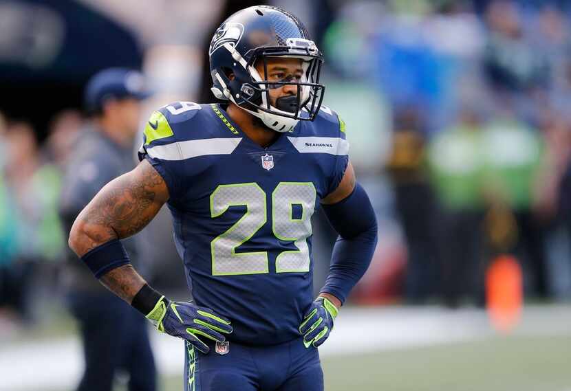 FILE - In this Oct. 1, 2017, file photo, Seattle Seahawks free safety Earl Thomas stands on...