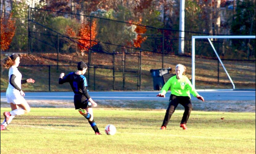 Raina Stroescu pictured here playing soccer after she finished treatment for Hodgkin's...