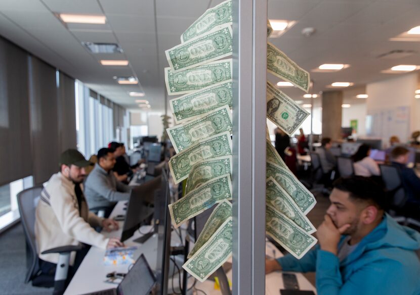 A "dollar tree" in the Uber Eats section at the company's Deep Ellum office on Jan. 27, 2020...