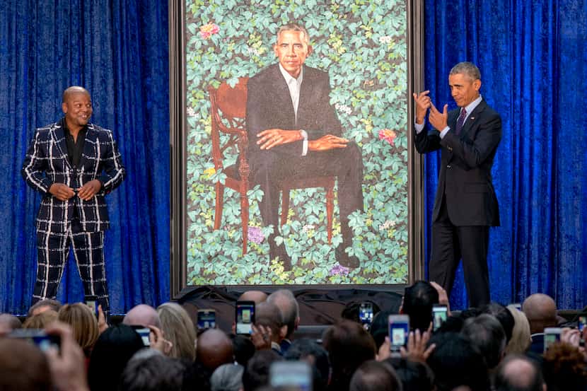 Artist Kehinde Wiley (left) is best-known for his portrait of former President Barack Obama.