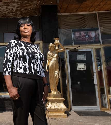 Yolanda McGriff stands outside her business, McGriff's Antiques and Imports, in southern...