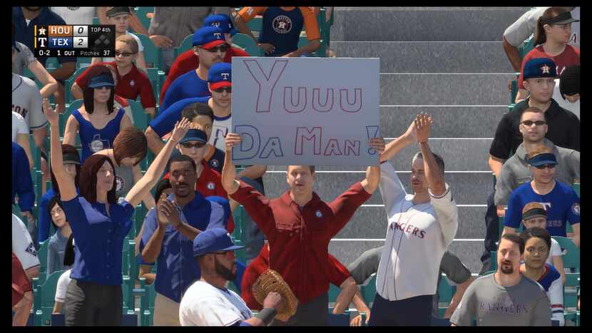 Yu wasn't even in the game at this point, so this fan is kind of stupid. But he's dedicated.