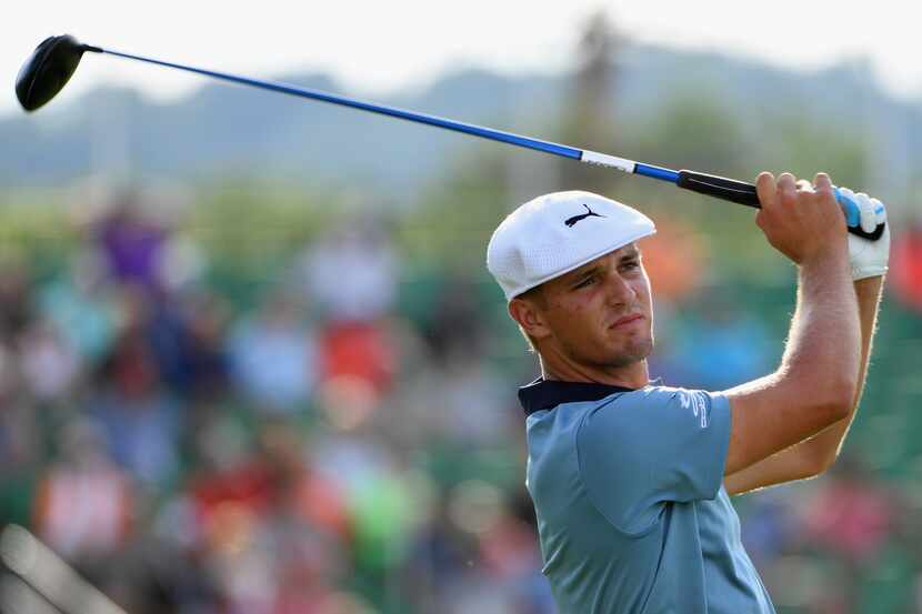 OAKMONT, PA - JUNE 18:  Bryson DeChambeau of the United States hits his tee shot on the...