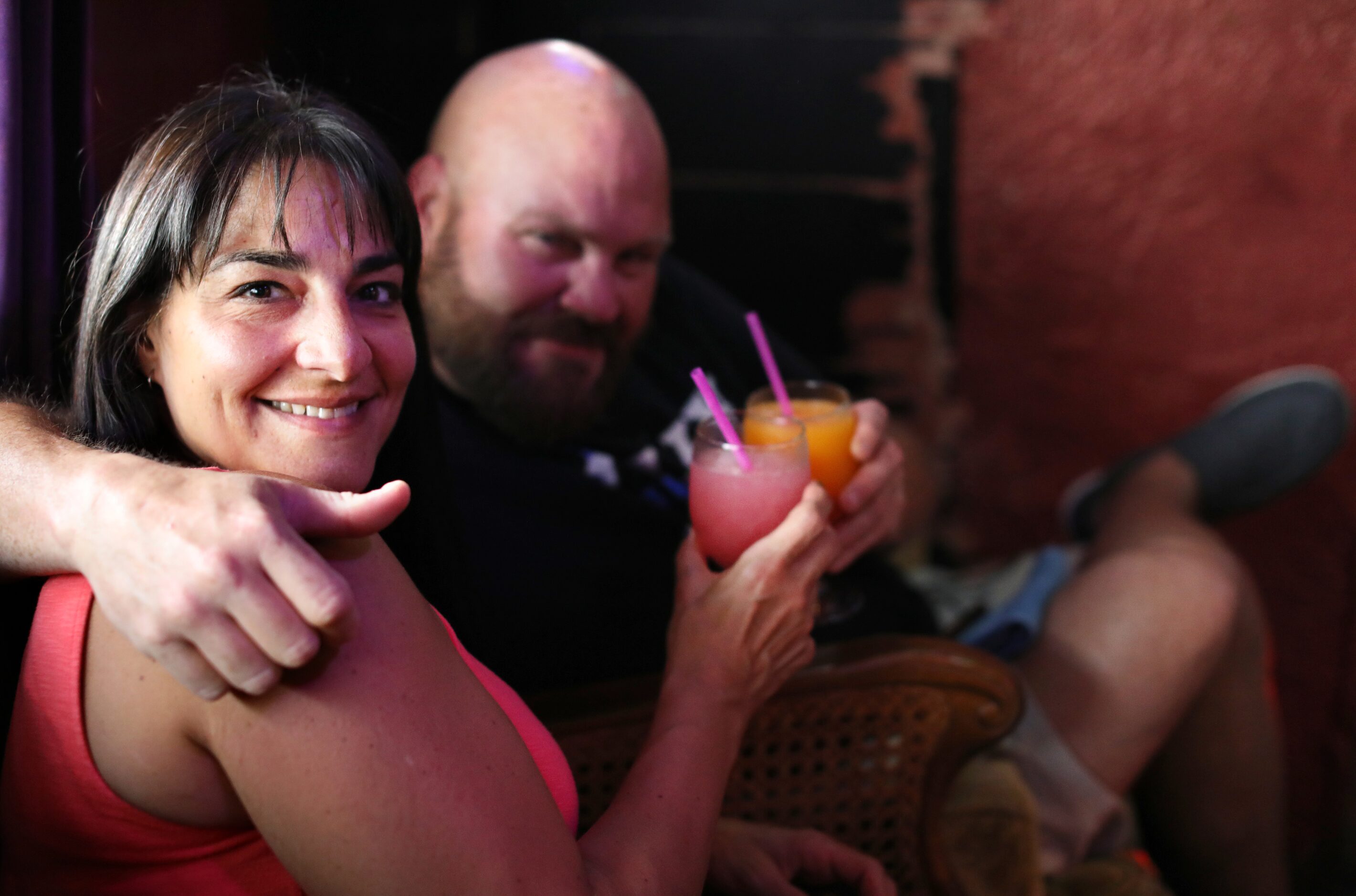 Christine Vaillancourt, left, and Kevin Gard enjoy one last evening at the Grapevine Bar in...