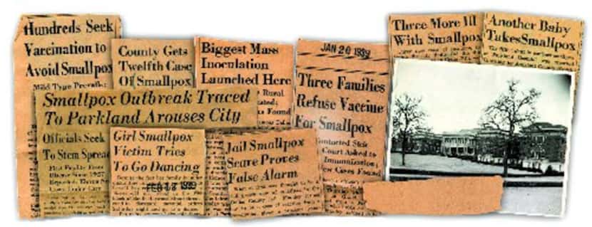 Smallpox  newspaper clippings and Parkland hospital- year unknown