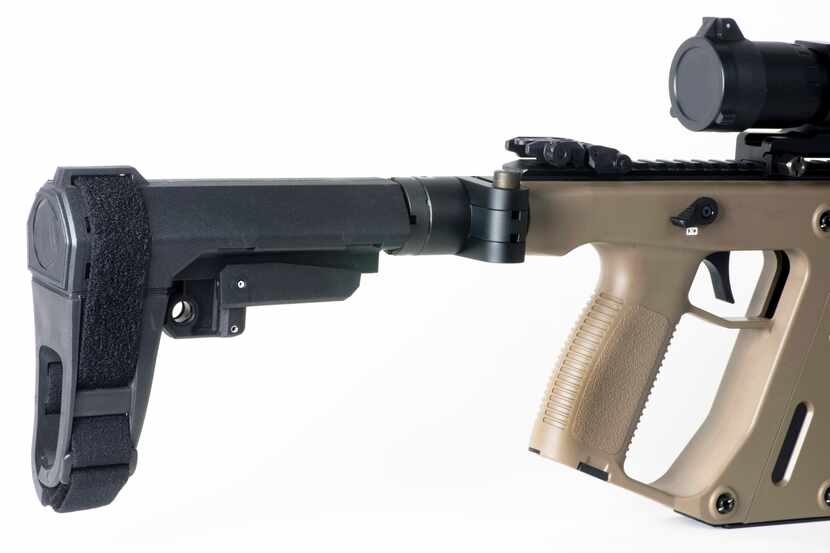 Banned folding pistol brace.