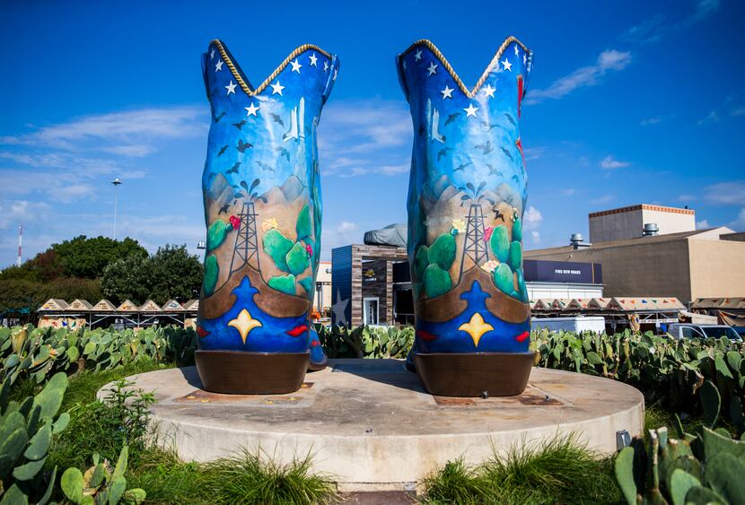Prior to the opening of the 2019 State Fair of Texas, Big Tex's new boots sat on display at...