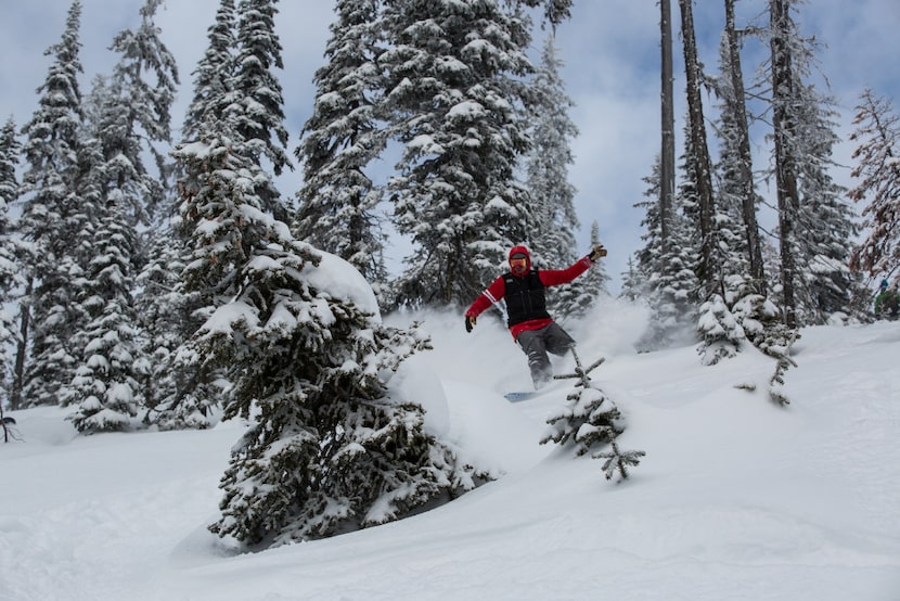 Skiing the broad powder bowls in the backcountry of Montana s Stillwater State Forest