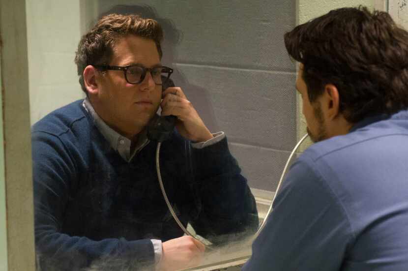Jonah Hill as "Mike Finkel" and James Franco as "Christian Longo" in "True Story."
