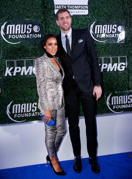 FILE - Dirk and Jessica Nowitzki arrive on the "blue carpet" for the Mavs Ball at American...