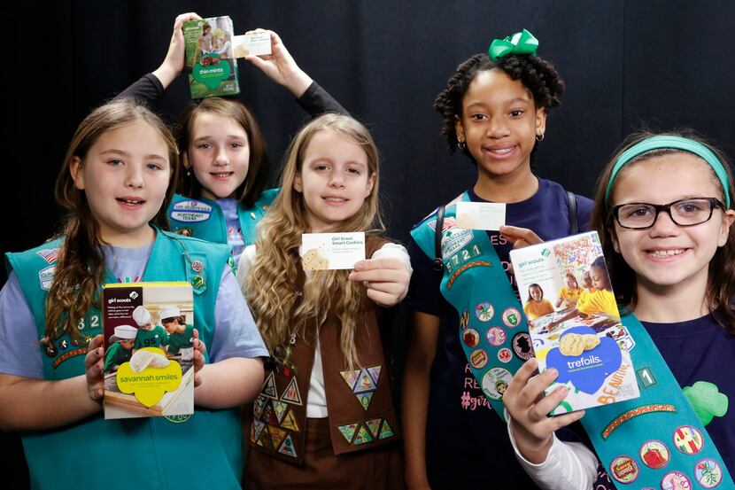 Girl Scouts such as Sophia Bock, 10, of Dallas; Rylee Jones, 10, of Mesquite; Logan Rice, 9,...