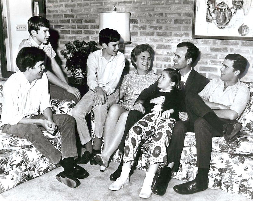 George H.W. Bush is shown with his family in the 1960s.  From left are Jeb, Neil, Marvin,...