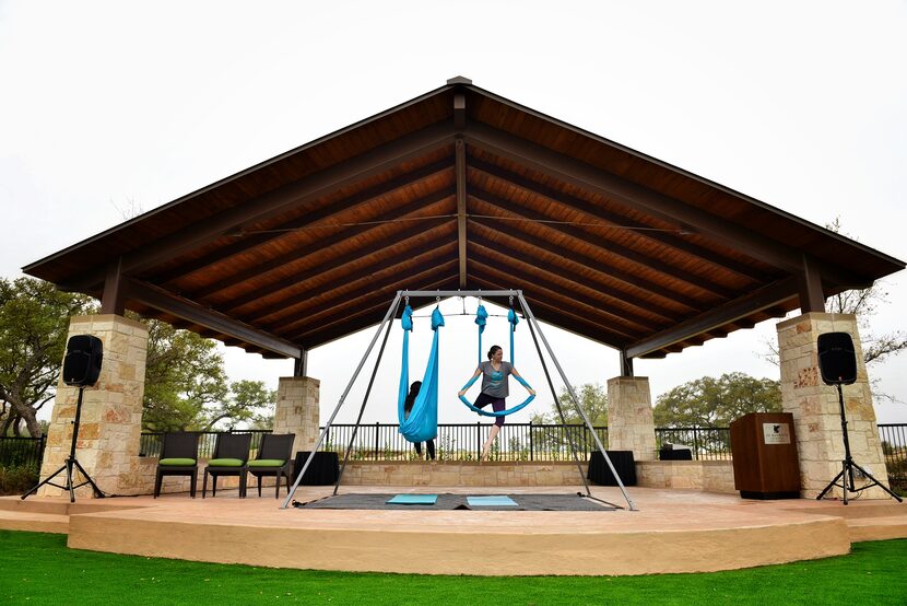 Arial yoga at JW Marriott in San Antonio