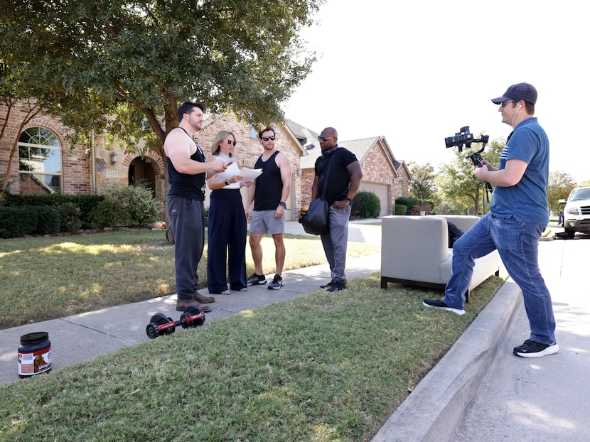 Michael Johnson, left, Meredith Haynes, Brandon Turk, Darryl Saffold and Joey Barr create a...