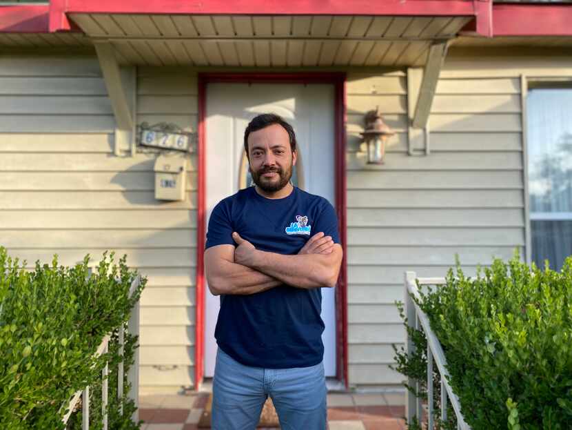 Federico Cervantes poses outside of his home in Wolf Creek, Dallas, where he bakes and sells...