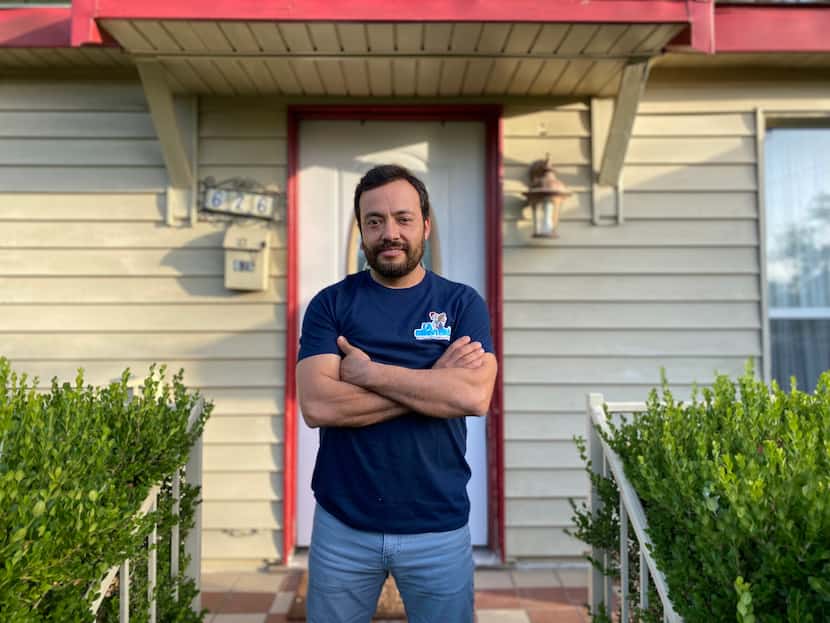 Federico Cervantes poses outside of his home in Wolf Creek, Dallas, where he bakes and sells...