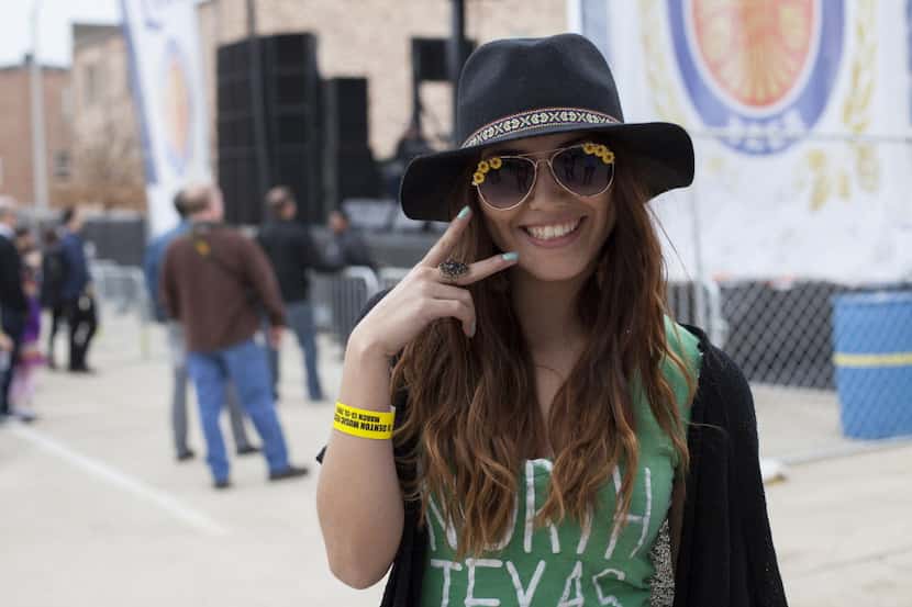Dafne Rojas poses at the 35 Denton music festival on Saturday, March 14, 2015.
