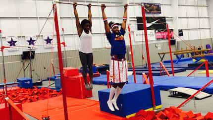 While the Harlem Globetrotters passed through Houston, Simone Biles showed the 6'9" forward...