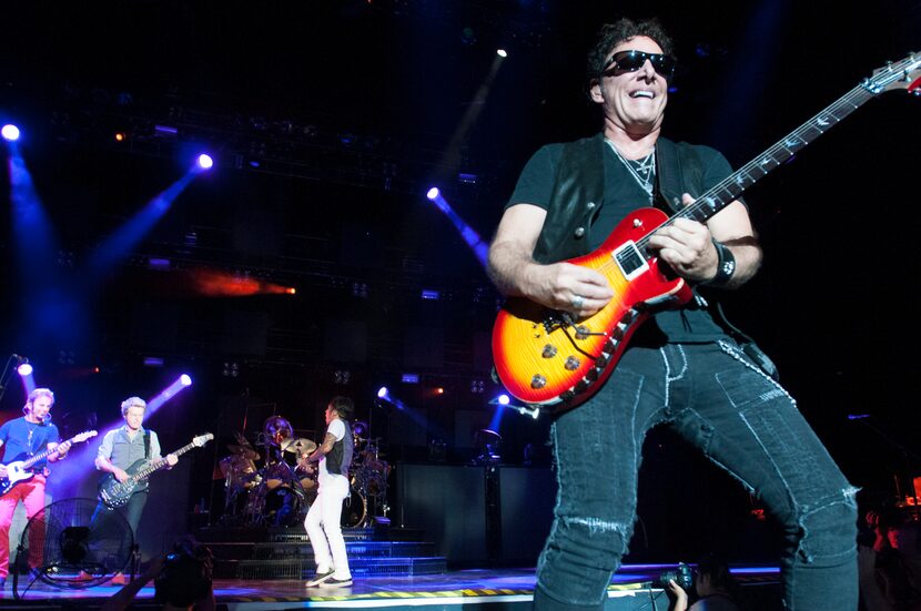 Guitarist Neal Schon and Journey perform at the Gexa Energy Pavilion on Saturday, August 25,...