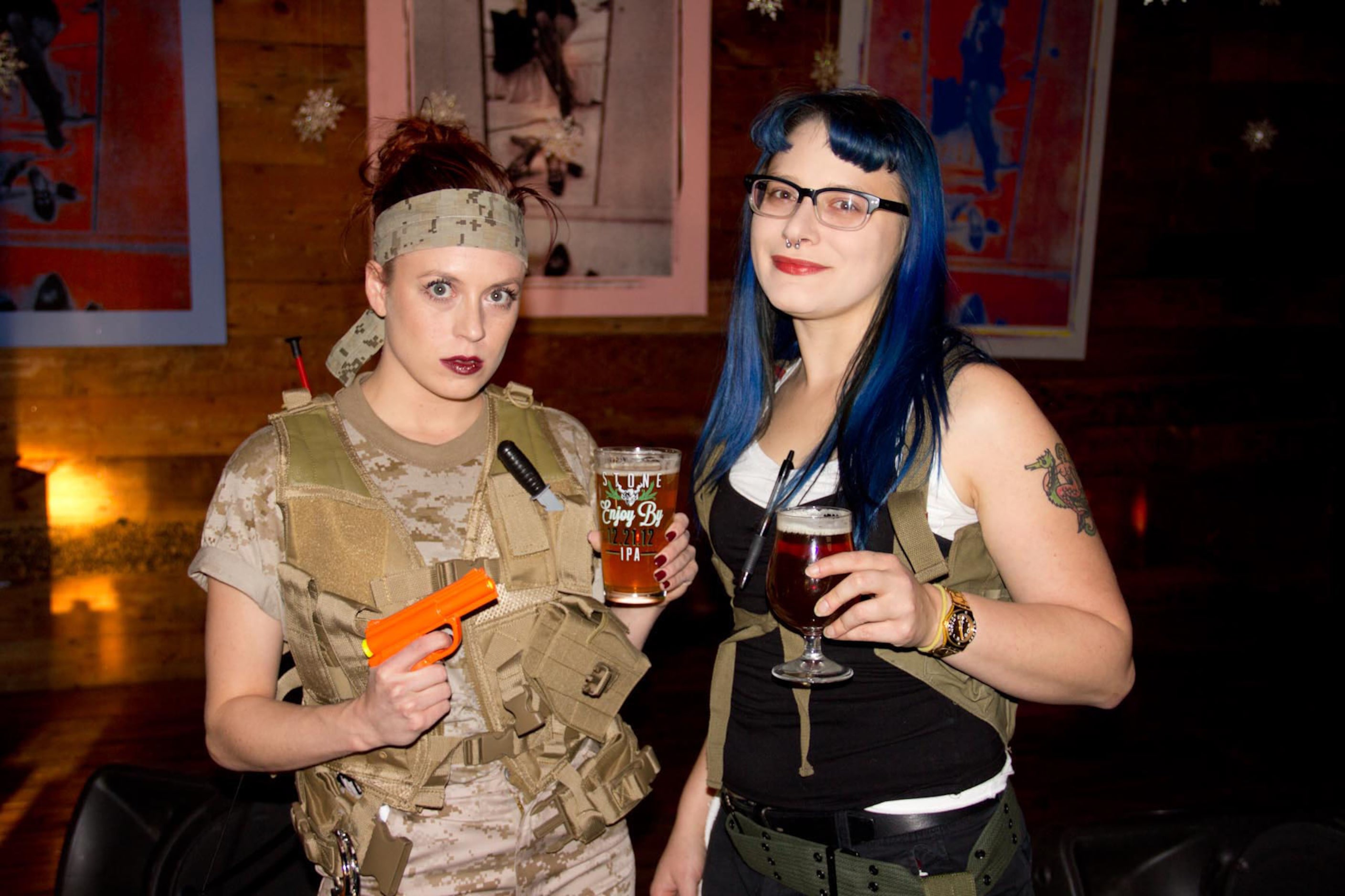 Tiffany Mayo and Maddy Freeman served Goodfriend Beer Garden's "Hopocalypse" brews at the...